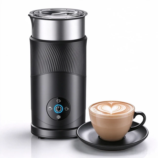 Main image of Ecoflarix 4-in-1 Electric Milk Steamer: Milk Frother 350ml for Home, Office & Travel