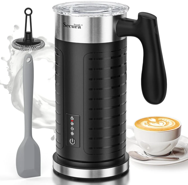 Main image of Secura Milk Frother and Steamer, 4-in-1 Hot & Cold Foam Maker, IPX8 | Dishwasher Safe Jug, IPX8 Waterproof Design, Ergonomic Easy-Pour Handle, Hot Chocolate Maker, Fast & Quiet Operation