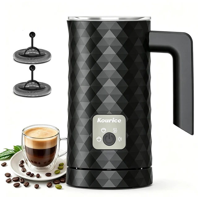 Main image of Kourice Electric Milk Frother and Steamer, 4-in-1 Hot & Cold Foam | Barista-Style Hot & Cold Foam for Lattes, Cappuccinos, Iced Coffee, Quiet, One-Touch, Easy to Clean