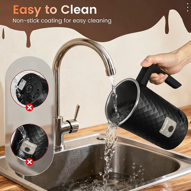 Alt view image 7 of 7 - Kourice Electric Milk Frother and Steamer, 4-in-1 Hot & Cold Foam | Barista-Style Hot & Cold Foam for Lattes, Cappuccinos, Iced Coffee, Quiet, One-Touch, Easy to Clean