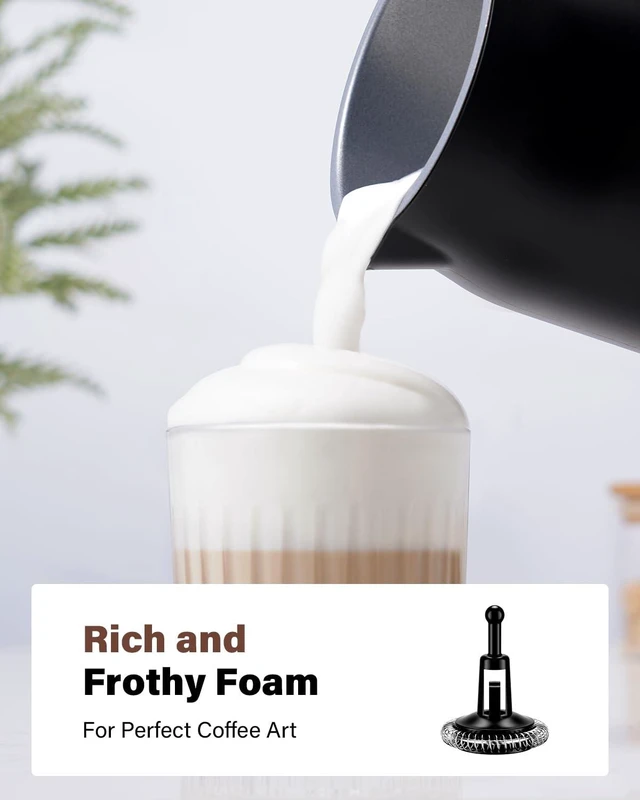 Alt view image 4 of 7 - KIDISLE 4-in-1 Electric Milk Frother and Steamer, Adjustable Temperature | Hot & Cold Foam Maker , 4 Heat Settings 130-160°F, 30-Min Keep Warm, Frother for Coffee, Lattes, Cappuccinos, Hot Chocolate