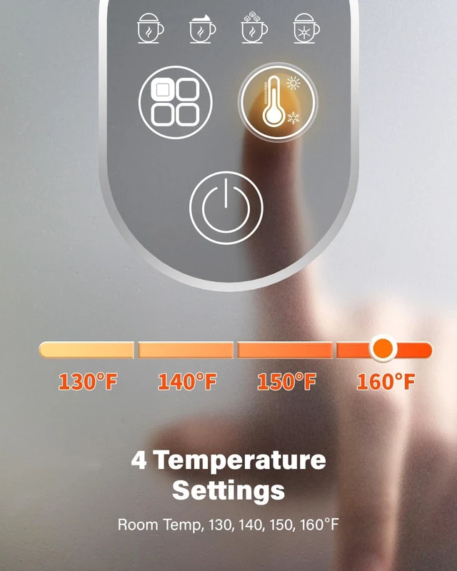Alt view image 3 of 7 - KIDISLE 4-in-1 Electric Milk Frother and Steamer, Adjustable Temperature | Hot & Cold Foam Maker , 4 Heat Settings 130-160°F, 30-Min Keep Warm, Frother for Coffee, Lattes, Cappuccinos, Hot Chocolate