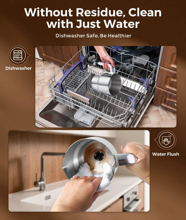 Alt view image 7 of 7 - Milk Frother, 27oz All-in-1 Milk Steamer and Frother for Coffee, Variable Froth Thickness, Hot & Cold Foam Milk Warmer with Temperature Control