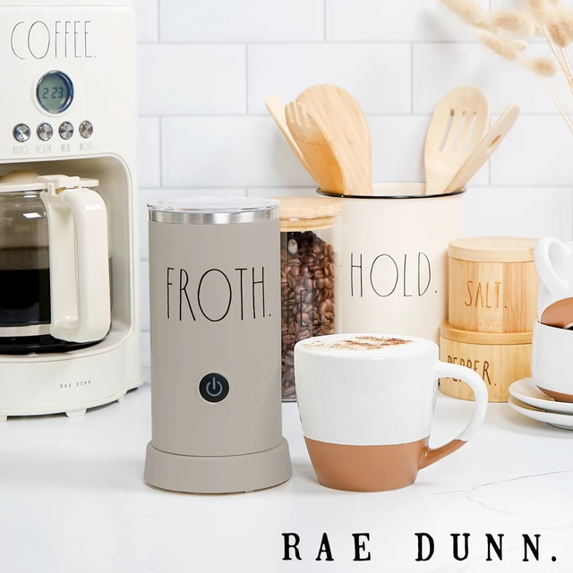 Alt view image 2 of 7 - Rae Dunn Electric Milk Frother Steamer -Stylish Automatic Milk Steamer and Frother, Milk Warmer, Hot and Cold Foam Maker for Coffee, Latte, Cappuccino, Macchiato - 550 Watt (Sand)