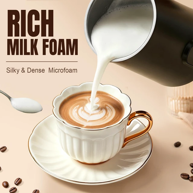 Alt view image 2 of 7 - 4-in-1 Milk Frother and Steamer, 350ml Hot and Cold Foam Maker for Coffee | Automatic Coffee Frother Electric Milk Frother Milk Steamer for Lattes Cappuccino Foam Preparation Hot Chocolate Milk Warmer