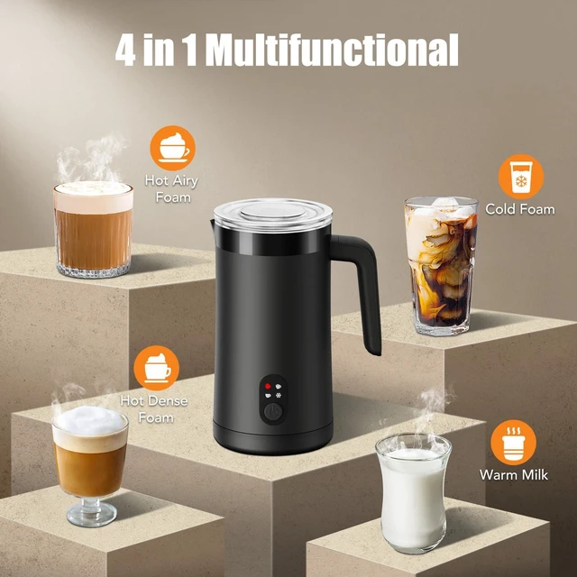 Alt view image 2 of 7 - CookSwift Milk Frother, 13.5oz Large Capacity Electric Frother(Black) | Automatic Hot and Cold Foam Maker and Milk Warmer, Electric Frother for Coffee, Latte, Cappuccino, Macchiato, Matcha