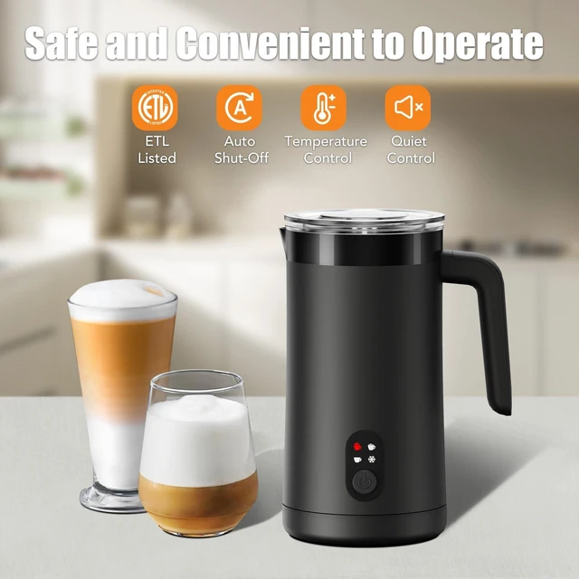 Alt view image 6 of 7 - CookSwift Milk Frother, 13.5oz Large Capacity Electric Frother(Black) | Automatic Hot and Cold Foam Maker and Milk Warmer, Electric Frother for Coffee, Latte, Cappuccino, Macchiato, Matcha