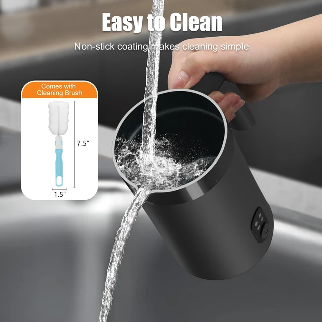 Alt view image 7 of 7 - CookSwift Milk Frother, 13.5oz Large Capacity Electric Frother(Black) | Automatic Hot and Cold Foam Maker and Milk Warmer, Electric Frother for Coffee, Latte, Cappuccino, Macchiato, Matcha