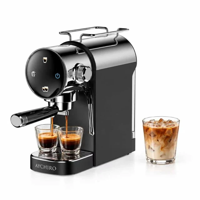 Main image of AYCHIRO Semi-Automatic Espresso Machine, 20 Bar Espresso Maker with Milk Frother, Cappuccino Machine with Removable Water Tank, Black