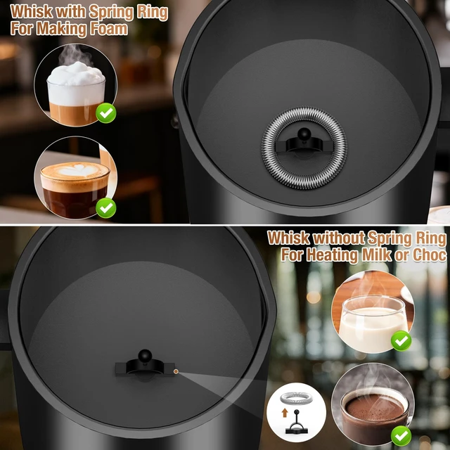 Alt view image 4 of 7 - Kourice 4-in-1 Electric Milk Frother & Steamer Automatic Frother Machine, Barista-Style Hot & Cold Foam for Lattes, Cappuccinos, Iced Coffee, Quiet, One-Touch, Easy to Clean
