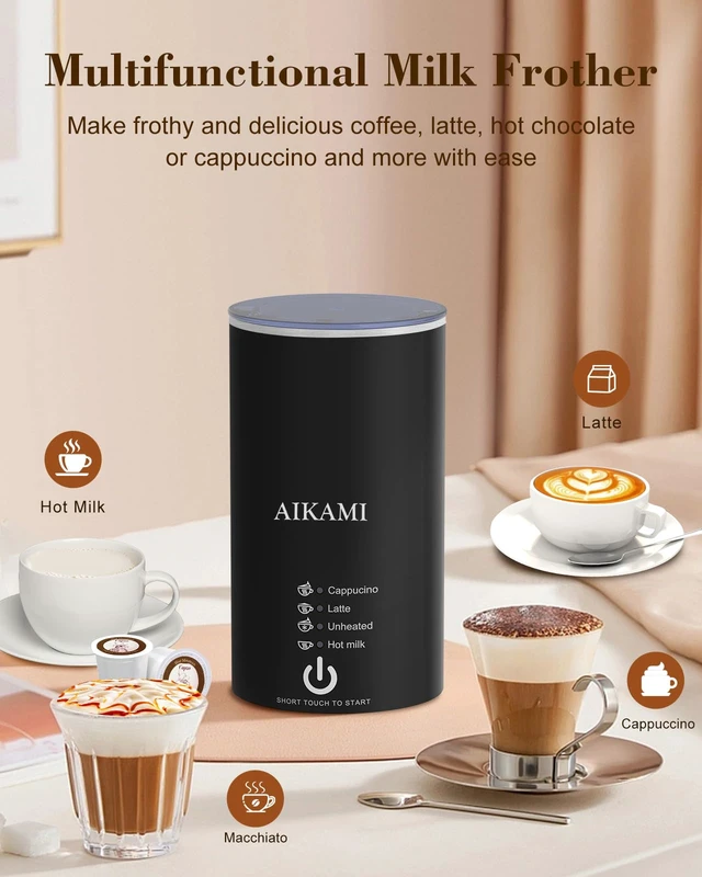 Alt view image 5 of 7 - 4 IN 1 Single Serve Coffee Maker with Milk Frother and Coffee Grinder, Coffee Maker for K Cup and Ground Coffee, with 30 oz Removable Water Reservoir, 6 to 14 oz. Brew Sizes, Coffee Machine for Home