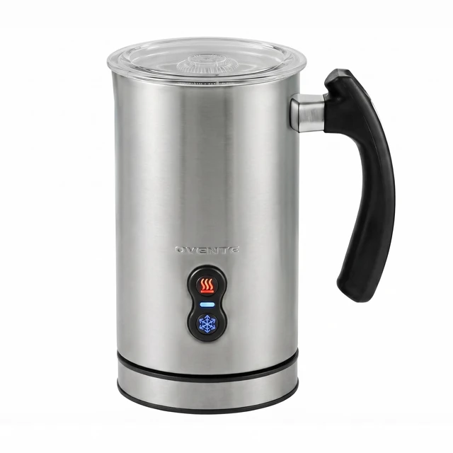 Main image of OVENTE Milk Frother and Steamer, Double-Wall Insulation, Silver FR3608BR | Electric Hot and Cold Foam Maker for Coffee, Latte, Cappuccino, Hot Chocolate, Macchiato with Silent Operation, Auto Shutoff