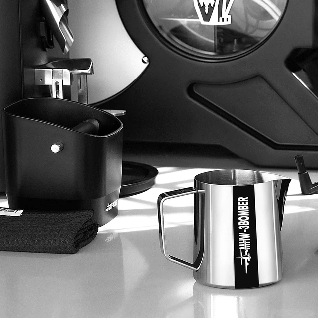 Alt view image 6 of 7 - MHW-3BOMBER 16.9oz Milk Frothing Pitcher, World Champion Endorsed Espresso Steaming Pitcher with Crocodile-Shaped Precision Spout, Stainless Steel Latte Art Milk Jug for Baristas, 5.0 Glossy, P5002S