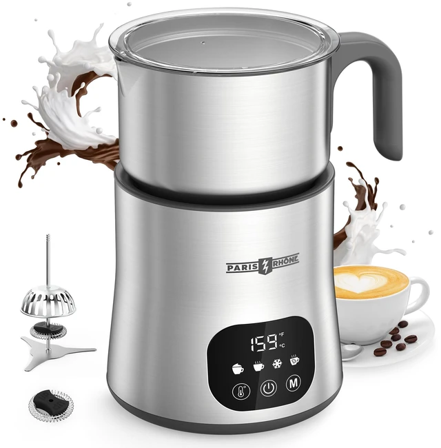 Main image of PARIS RHÔNE Milk Frother & Steamer, 4in1 Touch Control Milk Warmer 650ml | Variable Temperature Control, DishwasherSafe, Memory Function, Smart Touch Panel, for Latte, Cappuccino & Hot Chocolate