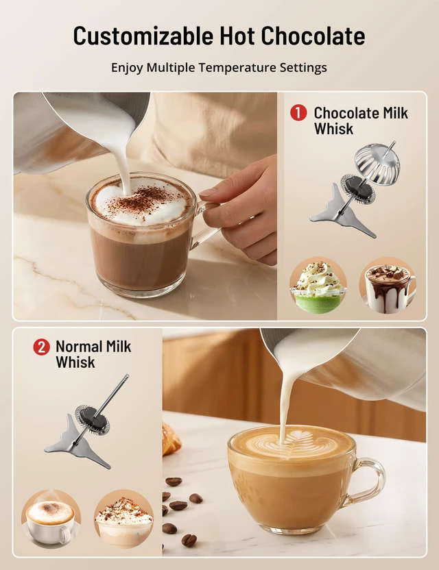 Alt view image 4 of 7 - PARIS RHÔNE Milk Frother & Steamer, 4in1 Touch Control Milk Warmer 650ml | Variable Temperature Control, DishwasherSafe, Memory Function, Smart Touch Panel, for Latte, Cappuccino & Hot Chocolate