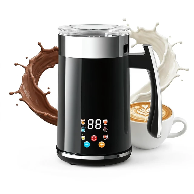 Main image of Milk Frother and Steamer, 6-in-1 Electric Milk Frother | 14.5oz Hot & Cold Foam Maker, Milk Warmer with Temperature Control for Coffee, Latte, Cappuccino, Yogurt & Hot Chocolate