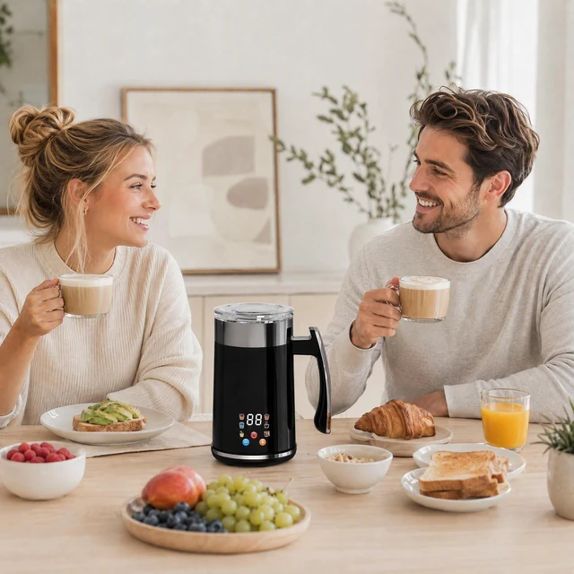 Alt view image 2 of 7 - Milk Frother and Steamer, 6-in-1 Electric Milk Frother | 14.5oz Hot & Cold Foam Maker, Milk Warmer with Temperature Control for Coffee, Latte, Cappuccino, Yogurt & Hot Chocolate