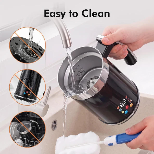 Alt view image 6 of 7 - Milk Frother and Steamer, 6-in-1 Electric Milk Frother | 14.5oz Hot & Cold Foam Maker, Milk Warmer with Temperature Control for Coffee, Latte, Cappuccino, Yogurt & Hot Chocolate