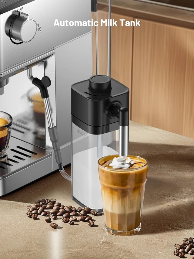 Alt view image 2 of 7 - KEENSTAR 20 Bar Espresso Machine, Hot & Cold Brew Coffee Maker with Milk Frother, Touch Screen, Compact Water Tank, Expresso Coffee Machines for Lattes, Cappuccinos, Americano, Home & Office