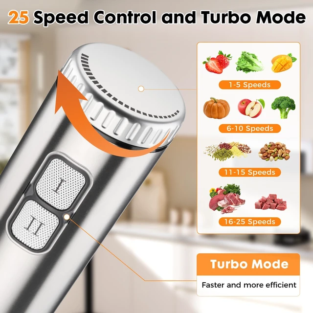 Alt view image 2 of 7 - YODHOSA Immersion Blender Handheld 8 in 1 Hand Held Blenders Mixer Stainless Steel Electric Sitck Beaker Chopper Milk Frother Grinder