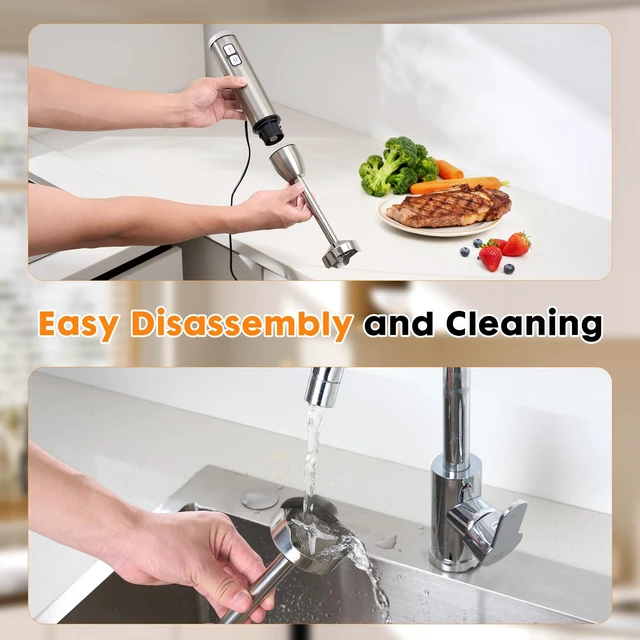 Alt view image 4 of 7 - YODHOSA Immersion Blender Handheld 8 in 1 Hand Held Blenders Mixer Stainless Steel Electric Sitck Beaker Chopper Milk Frother Grinder