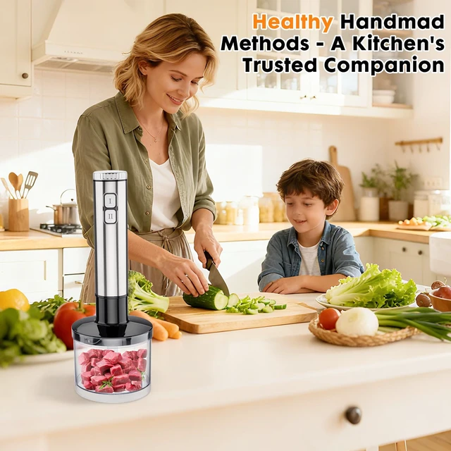 Alt view image 6 of 7 - YODHOSA Immersion Blender Handheld 8 in 1 Hand Held Blenders Mixer Stainless Steel Electric Sitck Beaker Chopper Milk Frother Grinder