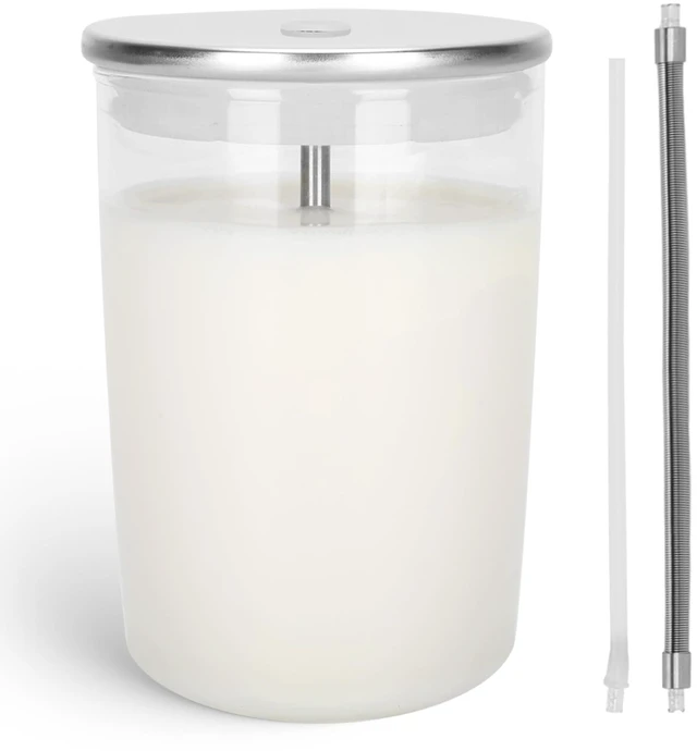 Main image of Glass Milk Container for Jura & Stainless Steel Milk Pipe Casing with HP3 Adapter, Compatible with Jura Coffee Machine Models: Z8, Z6, J6, S8, S80, E8, GIGA X8cG2 / X8G2/X3cG2 / X3G2, X8, X10, WE8
