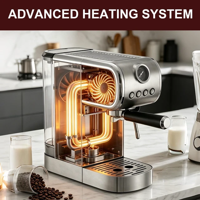 Alt view image 6 of 6 - Milaroma Espresso machine 20 Bar, Espresso Maker with Powerful Steam Milk Frother, Stainless Steel Coffee Machine with Fast Heating System for Latte, Cappuccino
