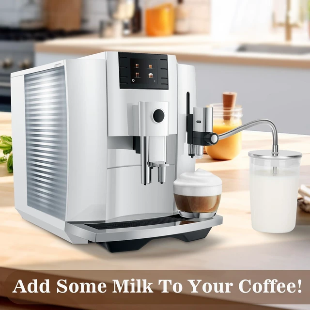 Alt view image 2 of 7 - Glass Milk Container for Jura & Stainless Steel Milk Pipe Casing with HP3 Adapter, Compatible with Jura Coffee Machine Models: Z8, Z6, J6, S8, S80, E8, GIGA X8cG2 / X8G2/X3cG2 / X3G2, X8, X10, WE8