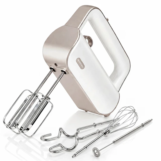 Main image of Hand Mixer Electric Handheld, 950W Peak Powerful, UL Certified for Safety | Hand Held Mixer, Turbo for Baking, 6-Piece 304 Food-Grade Steel, 2 Dough Hooks + 2 Beaters + Whisk + Milk Frother