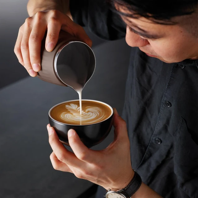 Alt view image 3 of 4 - Breville BEA401PSS Pro Control Milk Jug Espresso Machine Accessory, Walnut | Pour café-style latte and cappuccino art with this pitcher designed for precise line work | 14.2 fl oz capacity