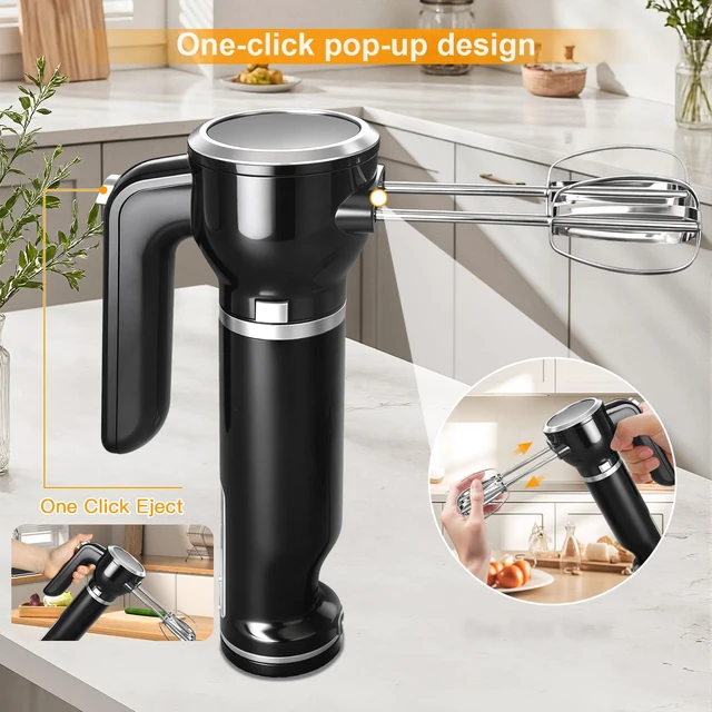 Alt view image 3 of 7 - Showvigor Handmixer Electric Handheld, 6-in-1 Multifunctional Handheld Immersion Blender Bundle and Whisk, Milk Frother, Food Chopper