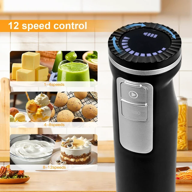 Alt view image 4 of 7 - Showvigor Handmixer Electric Handheld, 6-in-1 Multifunctional Handheld Immersion Blender Bundle and Whisk, Milk Frother, Food Chopper