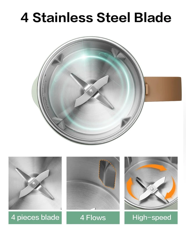 Alt view image 7 of 7 - MOKKOM Nut Milk Maker, Automatic Almond Milk Machine for Homemade Plant-Based Beverages, Oats, Soy, Dairy Free, 20 oz With Delay Start/Keep Warm/Self-Clean/Boiling, Cardamom Green