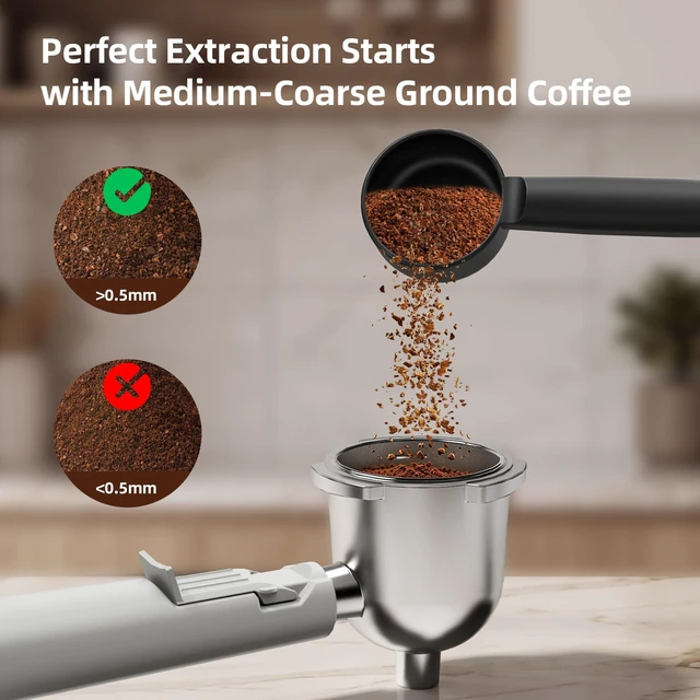 Alt view image 6 of 7 - SECPOEDR 3.5Bar Espreeso Machine 4-Cup Compact Coffee Maker 800W Pink | Beginner-friendly Espresso Maker with Milk Frother, Fast Brewing, Easy Operation for Home Espresso, Latte and Cappuccino