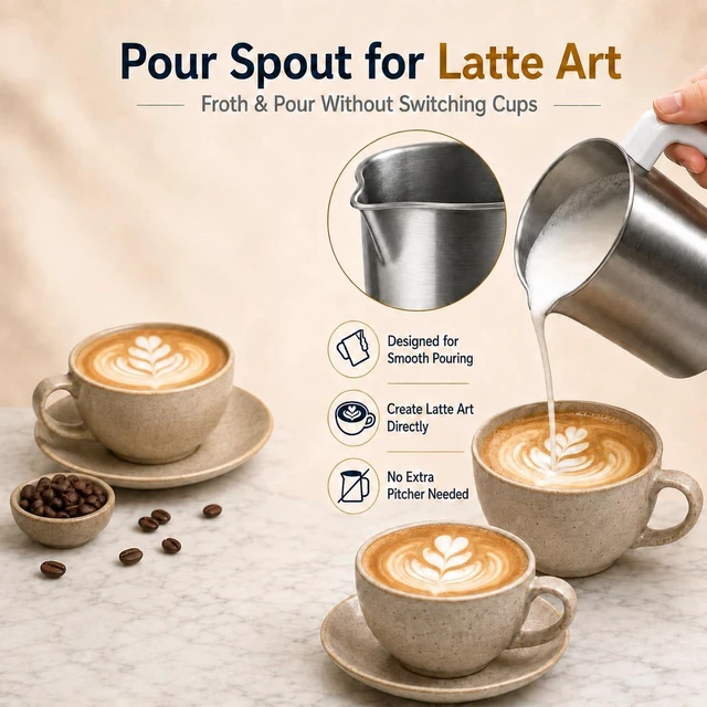 Alt view image 6 of 6 - Automatic Milk Frother and Warmer with Removable Jug, 4-in-1, Black | 4 modes, 500ml/16.9oz removable jug, and a spout for latte art. The jug can go in the dishwasher for easy cleaning after use.
