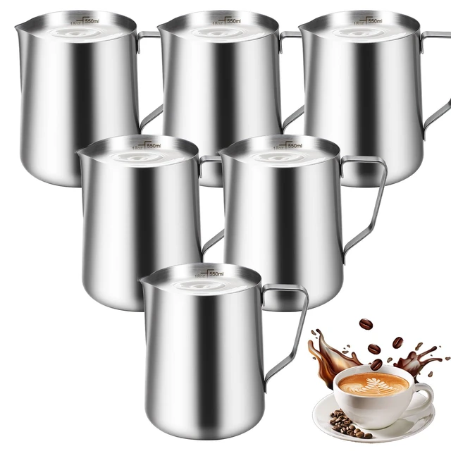 Main image of VAKUKK Milk Forther Cup for Coffee Cappuccino Latte Art(6,550ml/18 oz) | Precision Spout,Easy Pour, Comfortable Handle,Easy Grip,Lightweight,Portable,Shatterproof,Durable