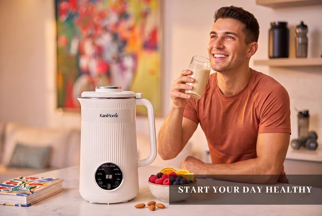 Alt view image 5 of 6 - KaniHome - Nut Milk Maker Machine, Automatic 8-in-1, 32oz | 10 Blades, Soy, Oat, Coconut, Plant-Based Drinks, Touchpad, Auto Clean, Soy Milk Maker Machine, Almond Milk