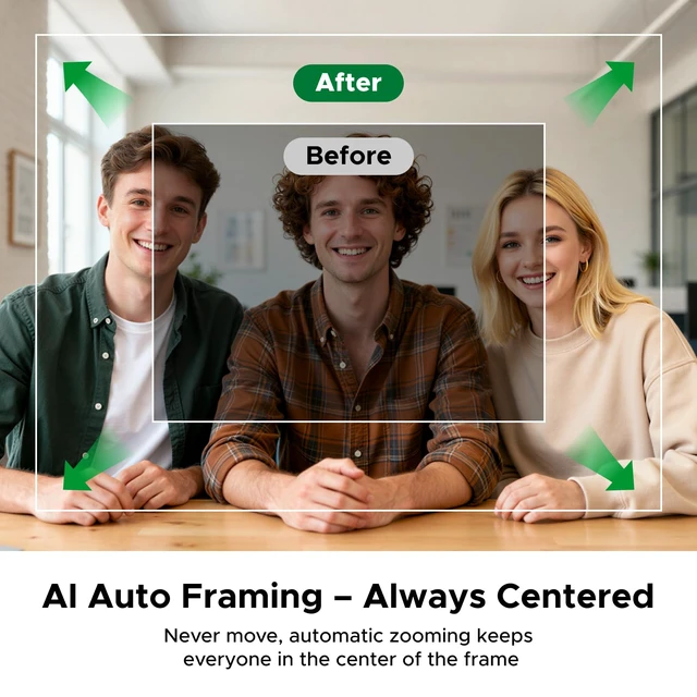 Alt view image 3 of 7 - UGREEN FineCam Pro 2K Webcam with Auto Focus for PC/Mac | 1080P@60Hz, 1/2.55" Sensor, AI Noise-Canceling Mic, Face AE, Gesture Control, Zoom, Teams, OBS, Switch 2, Privacy Cover