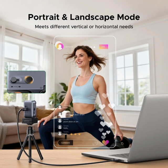 Alt view image 7 of 7 - UGREEN FineCam Pro 2K Webcam with Auto Focus for PC/Mac | 1080P@60Hz, 1/2.55" Sensor, AI Noise-Canceling Mic, Face AE, Gesture Control, Zoom, Teams, OBS, Switch 2, Privacy Cover