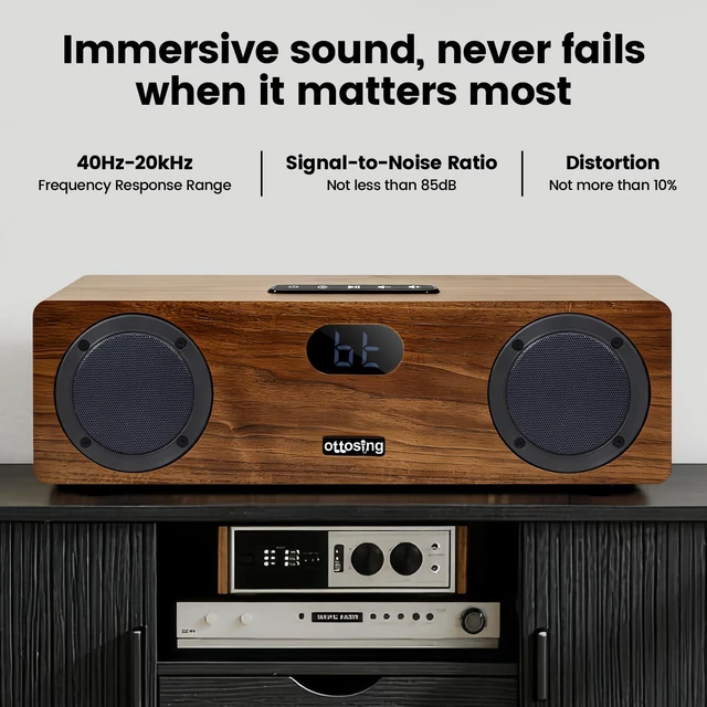 Alt view image 4 of 7 - 60W Wooden Sound Bar for Smart TV, Builtin Subwoofer, HDMI ARC Optical Coaxial Bluetooth TV Speaker, DSP Stereo Home Theater Soundbar Support AUX USB for Home Movie Party Karaoke