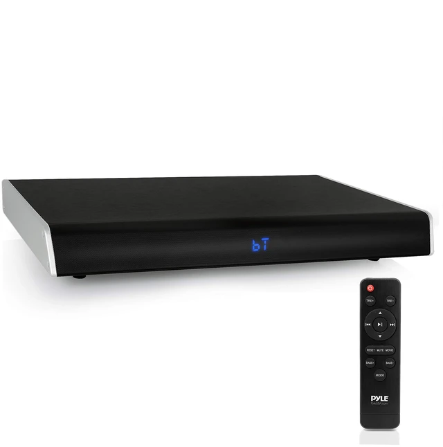 Main image of Pyle Surround Sound TV Sound Bar - Bluetooth Compatible Wireless Soundbar for TV w/Built-in Subwoofer Speaker - Television Sound Bar System w/LCD/Digital Optical Audio/RCA/AUX/USB - PSBV820BT, Black