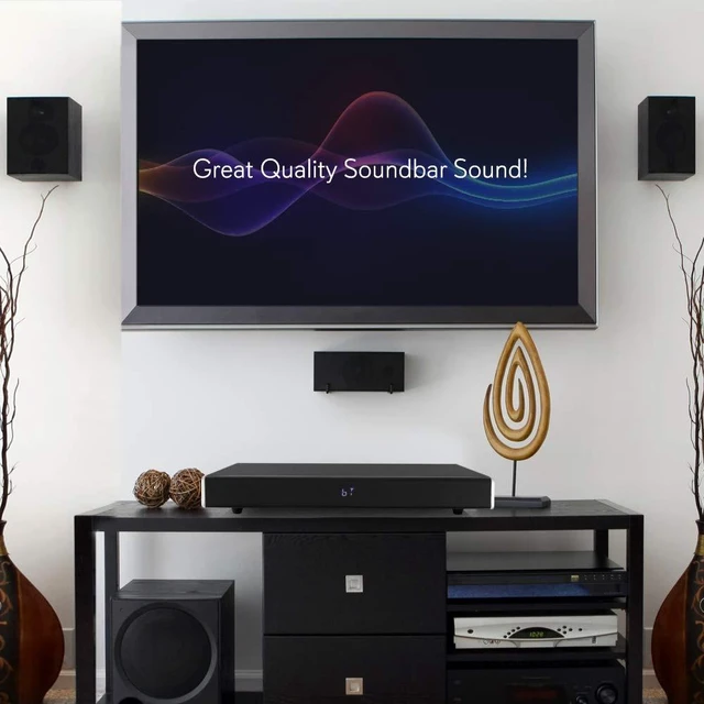 Alt view image 5 of 7 - Pyle Surround Sound TV Sound Bar - Bluetooth Compatible Wireless Soundbar for TV w/Built-in Subwoofer Speaker - Television Sound Bar System w/LCD/Digital Optical Audio/RCA/AUX/USB - PSBV820BT, Black