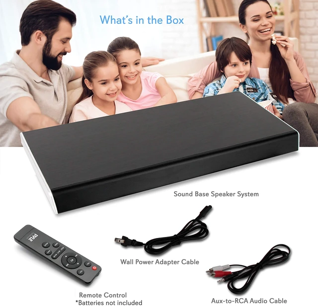 Alt view image 7 of 7 - Pyle Surround Sound TV Sound Bar - Bluetooth Compatible Wireless Soundbar for TV w/Built-in Subwoofer Speaker - Television Sound Bar System w/LCD/Digital Optical Audio/RCA/AUX/USB - PSBV820BT, Black