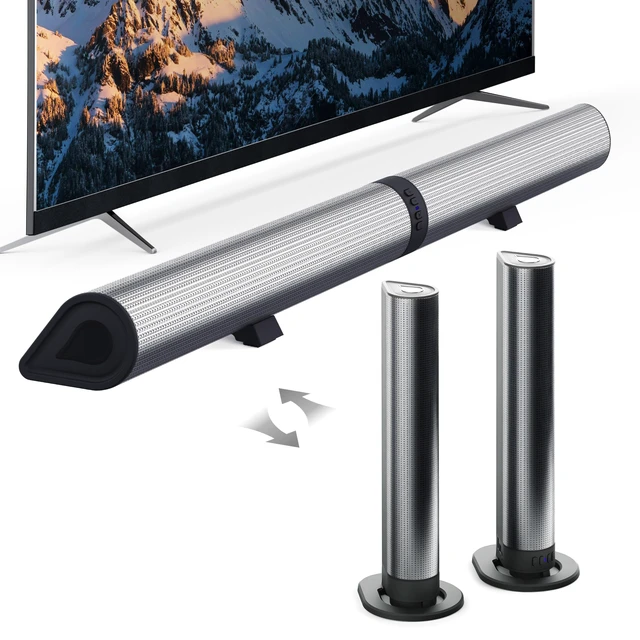 Main image of HANMOCAO Smart TV Soundbar, 2-in-1 Detachable Wireless Soundbar, 120W, Hi-Fi Sound, Bluetooth 5.3 / Optical/AUX/USB, 4 Magnetic Speakers, Compatible with TV/PC/Phone/FM, Home Theater Audio