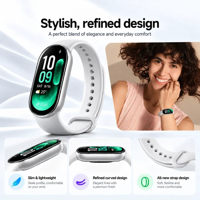 Alt view image 3 of 7 - Xiaomi Smart Band 11 (2026) Fitness Tracker Black, 1.72" AMOLED Screen, 5ATM Waterproof, Heart Rate & SpO2Monitor, Sleep HRV, 150+ Sports Modes, 21-Day Battery, Android & iOS Compatible (Silver)