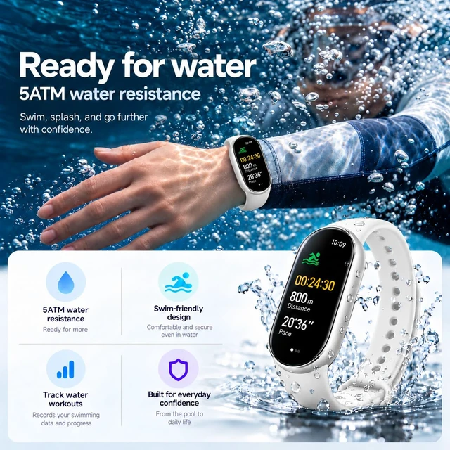 Alt view image 7 of 7 - Xiaomi Smart Band 11 (2026) Fitness Tracker Black, 1.72" AMOLED Screen, 5ATM Waterproof, Heart Rate & SpO2Monitor, Sleep HRV, 150+ Sports Modes, 21-Day Battery, Android & iOS Compatible (Silver)
