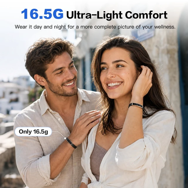Alt view image 5 of 7 - Smart Bracelet for Women & Men, Health Activity & Fitness Tracker | 24/7 Heart Rate & Stress, Sleep Tracking, Step Counter, Slim 16g Lightweight Bracelet + Free Strap, Free App, No Subscription