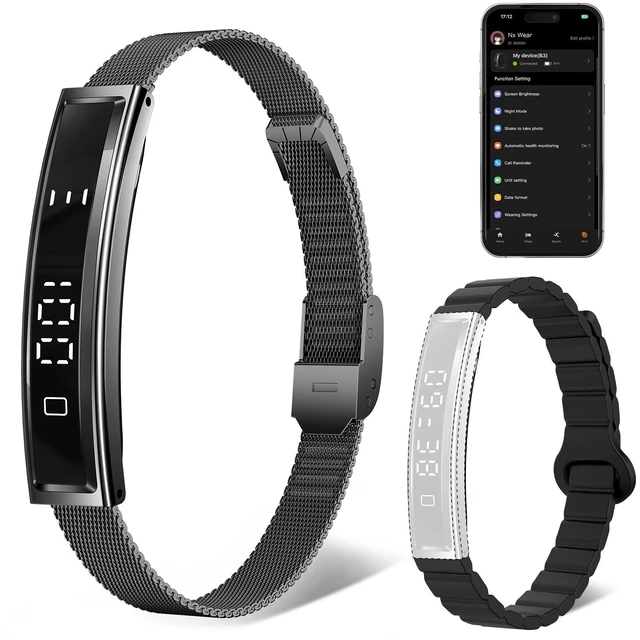 Main image of Smart Bracelet for Women Men Fitness Health Tracker with Heart Rate Sleep | 2 Bands 5ATM Waterproof Smartband with Multi-Sport Modes, Step Pedometer