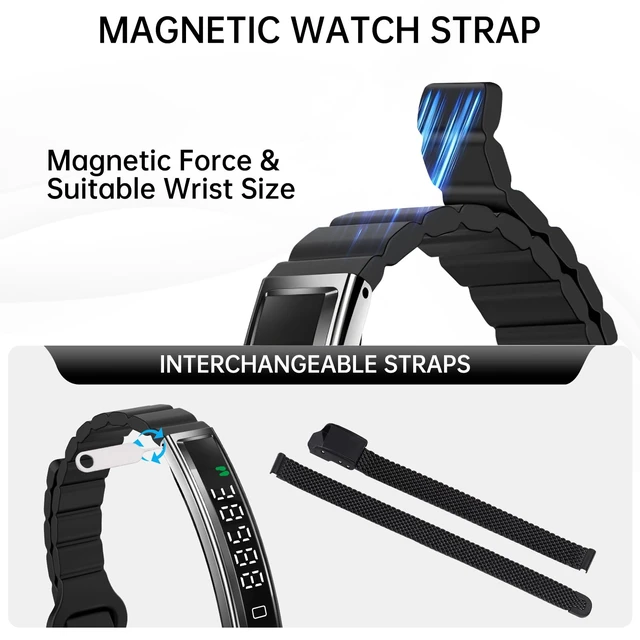 Alt view image 6 of 7 - Smart Bracelet for Women Men Fitness Health Tracker with Heart Rate Sleep | 2 Bands 5ATM Waterproof Smartband with Multi-Sport Modes, Step Pedometer